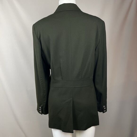 Ralph Lauren Wool Equestrian Jacket Women's Vintage 12 Green Gabardine Military - Picture 3 of 16